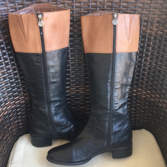 Etienne Aigner Chip Knee-High 2 Tone Riding Boot - Picture 4 of 16
